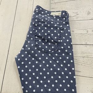 AG Adriano Goldschmied Women’s 27R Blue Polka Dot Stevie Ankle Denim Jeans